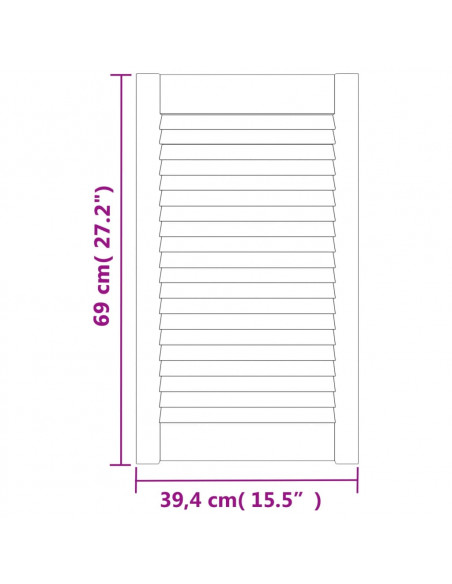 Ante a Lamelle 4 pz Bianche 69x39,4 cm in Legno di Pino