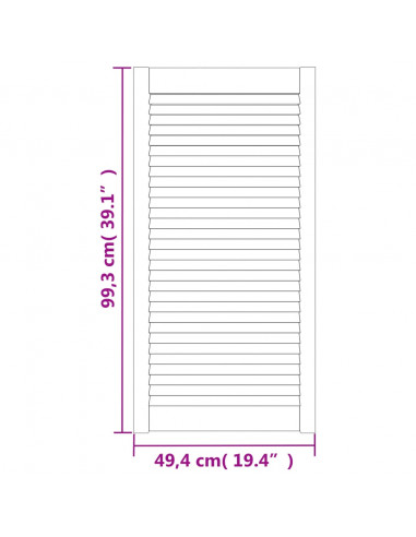 Ante a Lamelle 4 pz Bianche 99,3x49,4 cm in Legno di Pino