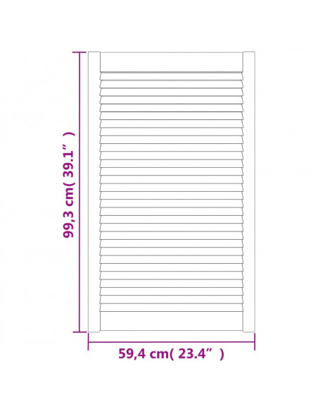 Ante a Lamelle Bianche 2 pz Bianche 99,3x59,4 cm Legno di Pino