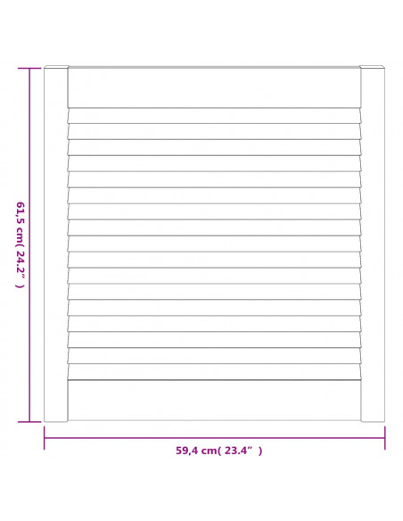 Ante con Design a Lamelle 2 pz 61,5x59,4 cm in Legno di Pino