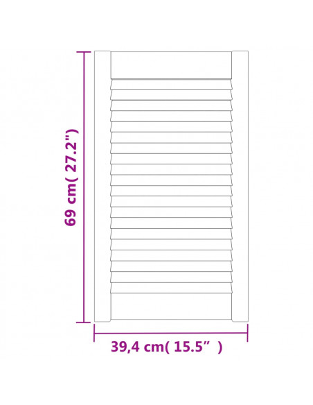 Ante con Design a Lamelle 2 pz 69x39,4 cm in Legno di Pino