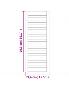 Ante con Design a Lamelle 2 pz 99,3x39,4 cm in Legno di Pino