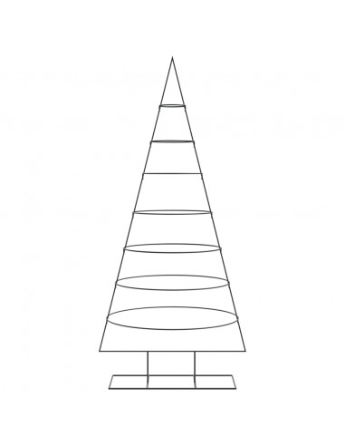 Albero di Natale Decorativo in Metallo Nero 210 cm