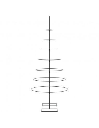 Albero di Natale Decorativo in Metallo Nero 210 cm