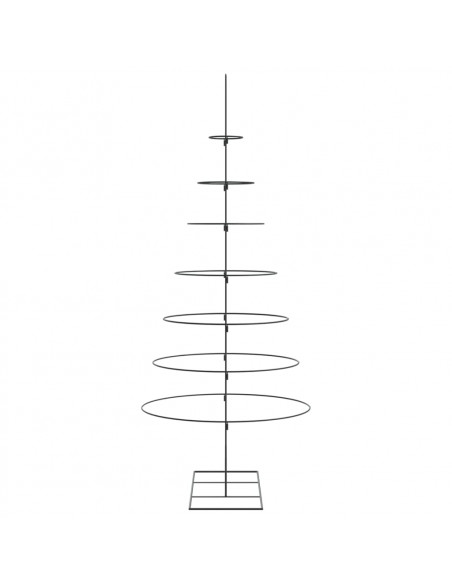 Albero di Natale Decorativo in Metallo Nero 210 cm