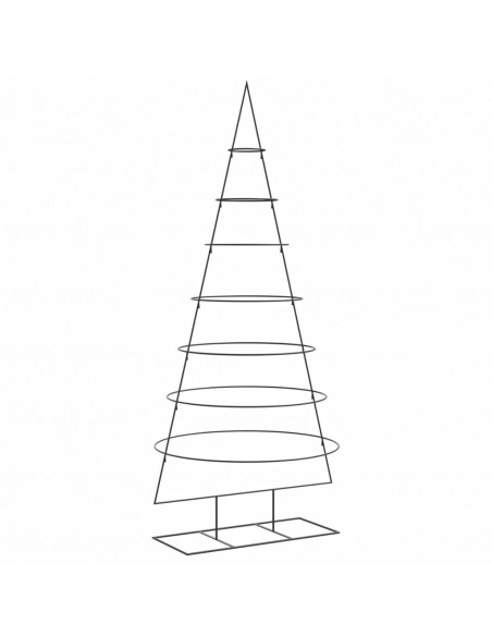 Albero di Natale Decorativo in Metallo Nero 210 cm