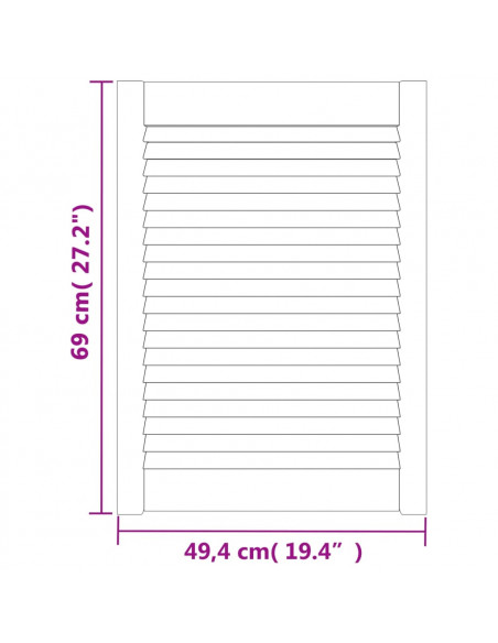 Ante con Design a Lamelle 4 pz 69x49,4 cm in Legno di Pino