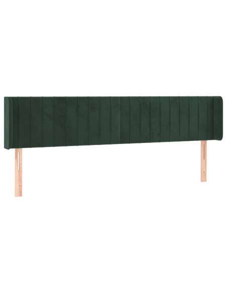 Testiera ad Orecchio Verde Scuro 163x16x78/88 cm in Velluto