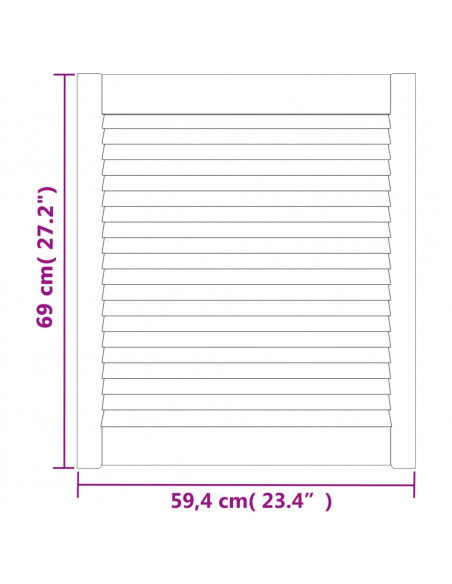 Ante con Design a Lamelle 4 pz 69x59,4 cm in Legno di Pino