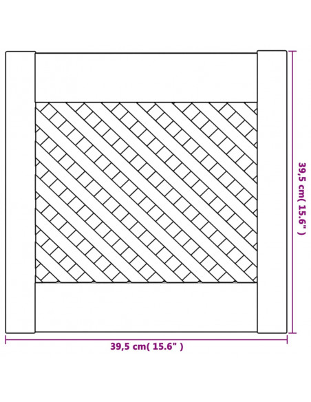 Ante con Design a Reticolo 2 pz 39,5x39,5 cm in Legno di Pino