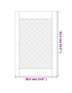Ante con Design a Reticolo 2 pz 39,5x61,5 cm in Legno di Pino
