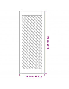 Ante con Design a Reticolo 2 pz 39,5x99 cm in Legno di Pino