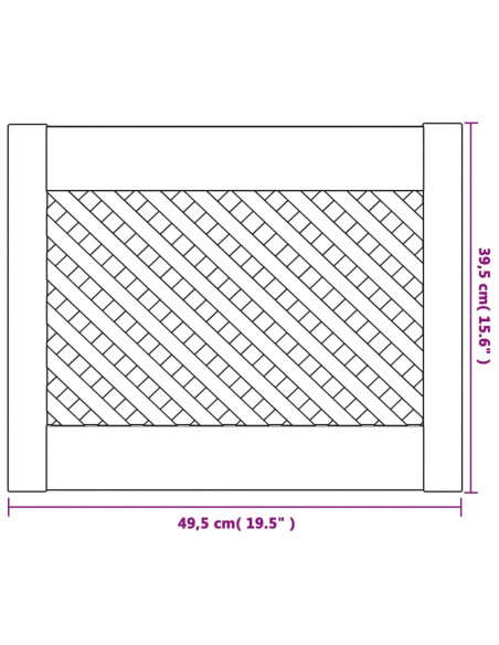 Ante con Design a Reticolo 2 pz 49,5x39,5 cm in Legno di Pino
