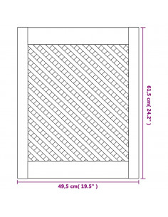 Ante con Design a Reticolo 2 pz 49,5x61,5 cm in Legno di Pino