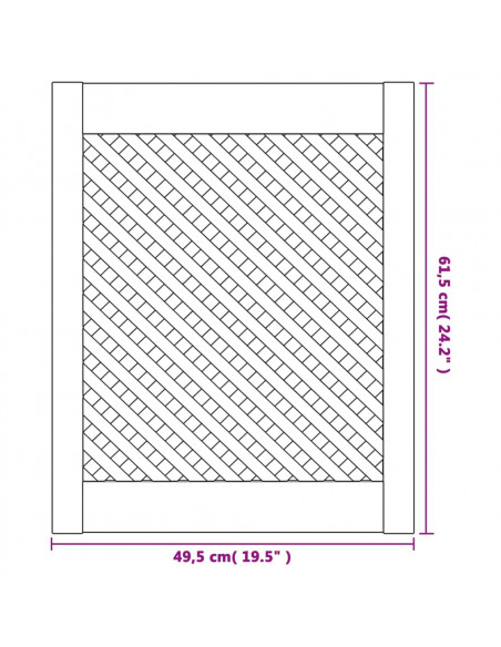 Ante con Design a Reticolo 2 pz 49,5x61,5 cm in Legno di Pino