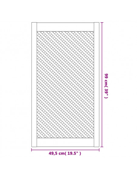 Ante con Design a Reticolo 2 pz 49,5x99 cm in Legno di Pino