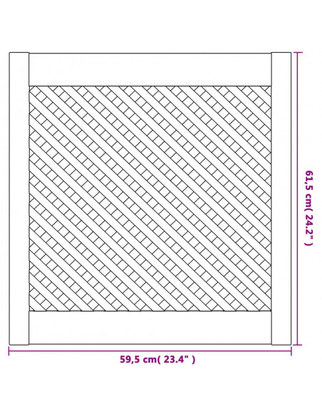 Ante con Design a Reticolo 2 pz 59,5x61,5 cm in Legno di Pino