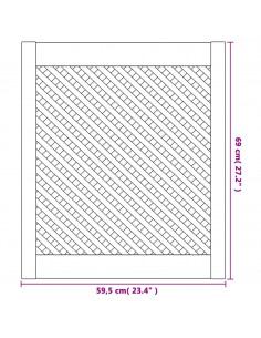 Ante con Design a Reticolo 2 pz 59,5x69 cm in Legno di Pino