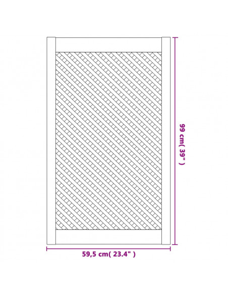 Ante con Design a Reticolo 2 pz 59,5x99 cm in Legno di Pino