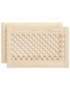 Ante con Design a Reticolo 2 pz 49,5x39,5 cm in Legno di Pino 2