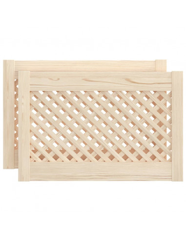 Ante con Design a Reticolo 2 pz 49,5x39,5 cm in Legno di Pino