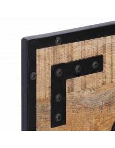 Appendiabiti 2 pz 80x8x25 cm in Legno Massello Grezzo di Mango