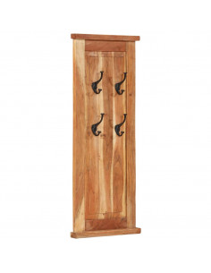 Appendiabiti 2 pz in Legno Massello di Acacia 38x100 cm