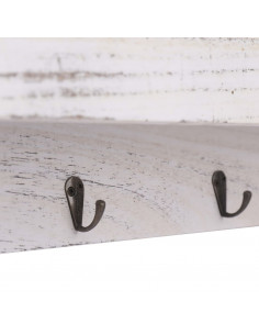 Appendiabiti a Muro Bianco 50x10x23 cm in Legno