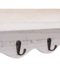 Appendiabiti a Muro Bianco 50x10x30 cm in Legno