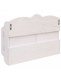 Appendiabiti a Muro Bianco 50x10x34 cm in Legno