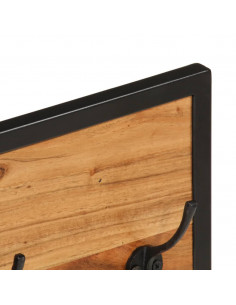 Appendiabiti a Parete 90x1x35 cm Legno Massello Acacia e Ferro