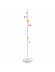 Appendiabiti Bianco 172 cm in Ferro Verniciato a Polvere