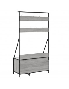 Appendiabiti con Porta Scarpe Grigio Sonoma 100x41x184 cm