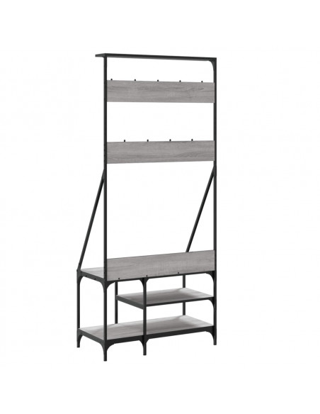 Appendiabiti con Porta Scarpe Grigio Sonoma 80x40x184 cm