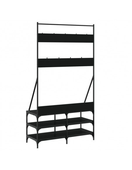 Appendiabiti con Porta Scarpe Nero 100x40x184 cm