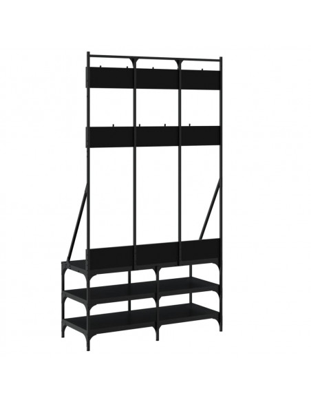 Appendiabiti con Porta Scarpe Nero 100x40x184 cm