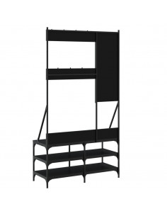 Appendiabiti con Porta Scarpe Nero 100x40x184 cm