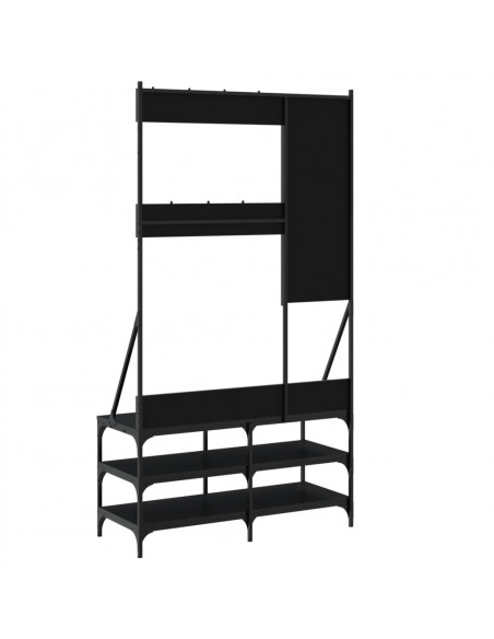 Appendiabiti con Porta Scarpe Nero 100x40x184 cm