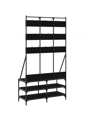Appendiabiti con Porta Scarpe Nero 100x40x184 cm