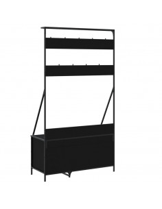 Appendiabiti con Porta Scarpe Nero 100x41x184 cm