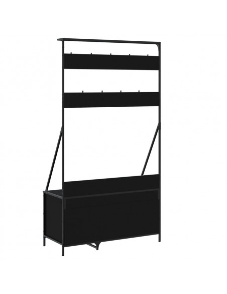Appendiabiti con Porta Scarpe Nero 100x41x184 cm