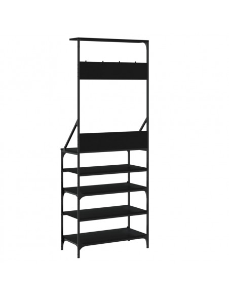 Appendiabiti con Porta Scarpe Nero 70x34x184 cm