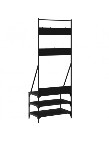 Appendiabiti con Porta Scarpe Nero 70x40x184 cm