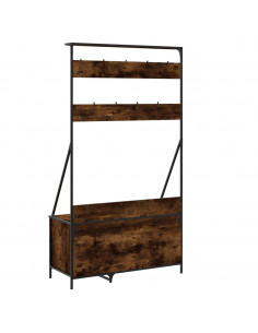 Appendiabiti con Porta Scarpe Rovere Fumo 100x41x184 cm