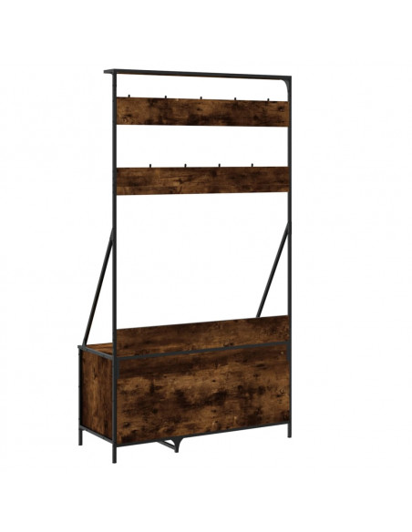 Appendiabiti con Porta Scarpe Rovere Fumo 100x41x184 cm