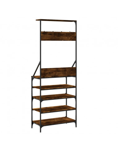 Appendiabiti con Porta Scarpe Rovere Fumo 70x34x184 cm