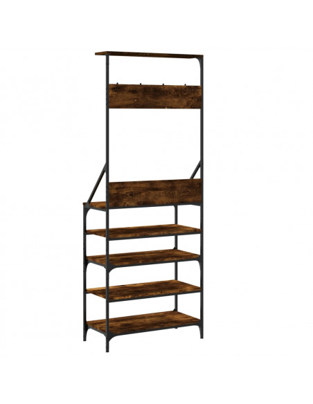 Appendiabiti con Porta Scarpe Rovere Fumo 70x34x184 cm