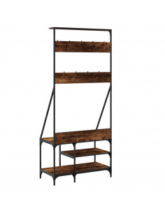 Appendiabiti con Porta Scarpe Rovere Fumo 80x40x184 cm