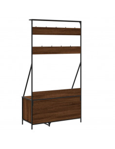 Appendiabiti con Porta Scarpe Rovere Marrone 100x41x184 cm