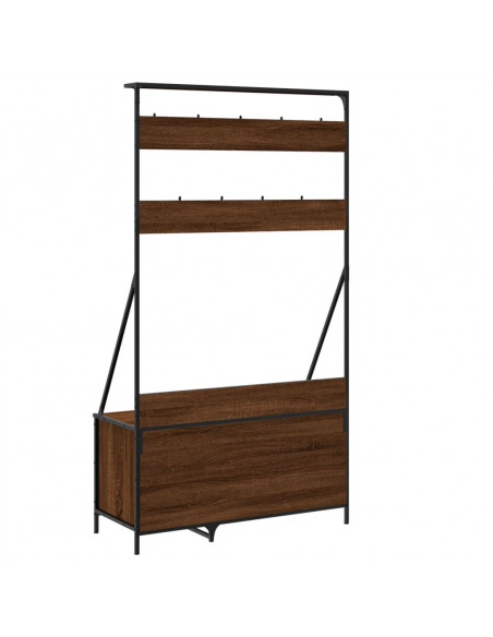 Appendiabiti con Porta Scarpe Rovere Marrone 100x41x184 cm